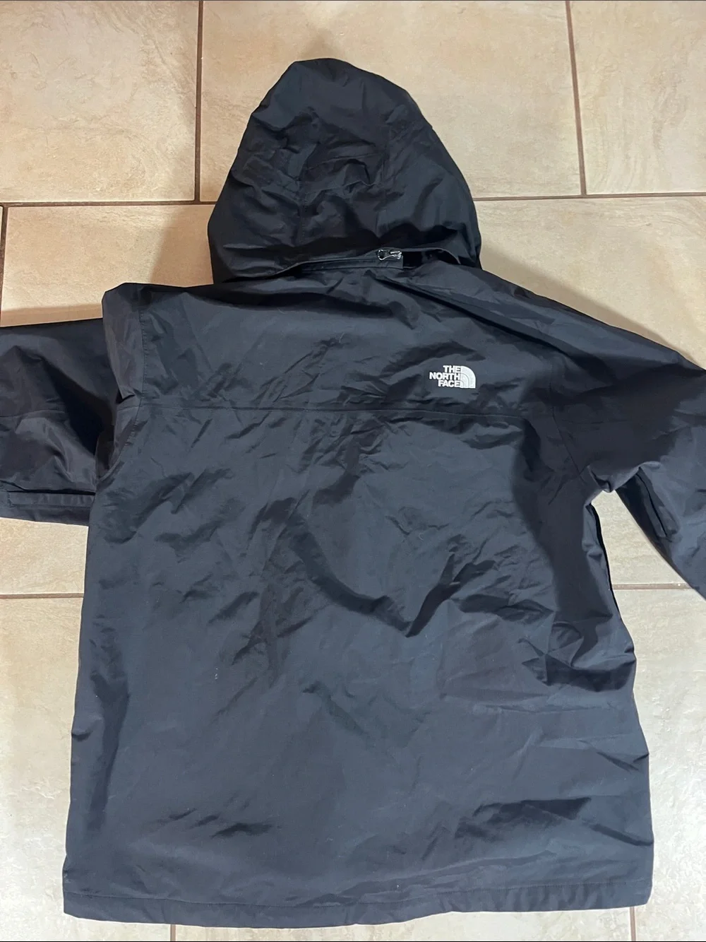 The North Face Men’s Black Hooded Raincoat with Logo